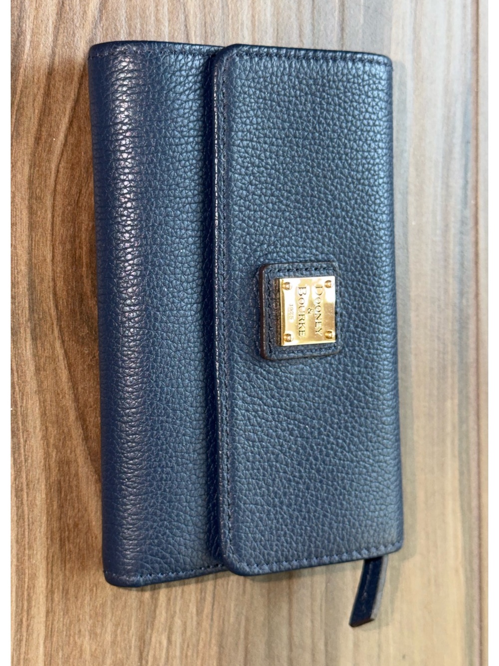 Dooney and Bourke Pebbled Leather Wallet in Navy